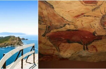 The Neocave and Museum of Altamira in Cantabria and the ferry to the Cies Islands from Vigo